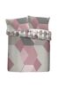 Fusion Pink Hexagon Duvet Cover And Pillowcase Set