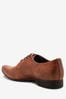 Tan Brown Perforated Derby Shoes