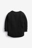 Black Long Sleeve Textured T-Shirt (3mths-7yrs)