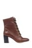 Jones Bootmaker Tan Liana Lace-Up Heeled Ladies Ankle Boots