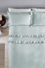 Maison Duck Egg Blue Wash Ruffle Cotton Duvet Cover And Pillowcase Set