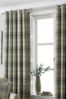 Riva Paoletti Natural Beige Aviemore Tartan Faux Wool Eyelet Curtains