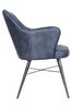 K Interiors Blue Sawley Geniune Leather & Iron Carver Dining Chair