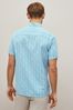 Blue/White Hawaiian Printed Short Sleeve Shirt
