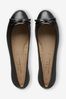 Black Forever Comfort® Round Toe Leather Ballerinas