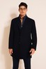 Moss Navy Tailored Fit Epsom With Insert Overcoat