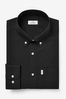 Black Slim Fit Single Cuff Easy Iron Button Down Oxford Shirt