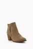 Dune London Paicey Zip Up Ankle Brown Boots