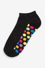 Rainbow Patterned Footbed Trainer Socks Five Pack