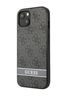 Guess Grey iPhone 13 Mini 4G Pu Leather Case with Bottom Printed Stripe