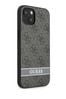 Guess Grey iPhone 13 Mini 4G Pu Leather Case with Bottom Printed Stripe