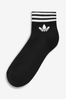adidas Originals Adult Black Mid Cut Ankle Socks
