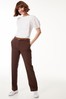 M&Co Brown Classic Slim Trousers