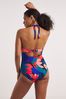 JD Williams Tropical Print Mix and Match Padded Underwired Plunge Black Swimsuit