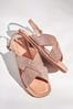 Rose Gold Heel tab helps prevent the sock from slipping into your running shoe Forever Comfort® Crossover Leather Sandals