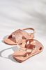Rose Gold Extra Wide Fit Forever Comfort® Crossover Leather Sandals