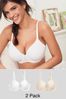 Nude/White DD+ Light Pad Full Cup Bras 2 Pack