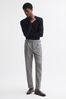 Reiss Grey Arcade Slim Fit Puppytooth Adjuster Trousers