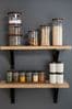 Artisan Street Set of 6 Clear Unfilled Spice Jars With Wooden Stand