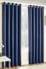 Enhanced Living Navy Blue Vogue Ready Made Thermal Blockout Eyelet Curtains