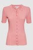Reiss Pink Stella Joma Fitted Striped Button Through Shirt