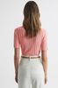Reiss Pink Stella Joma Fitted Striped Button Through Shirt