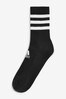 adidas Adult Black 3 Stripe Crew Socks Three Pack