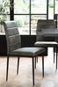 Dark Grey Stanton Ceramic Effect and Upholstered 6 Seater Chair Dining Set