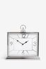Silver Silver Chrome Mantel Clock