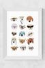 White Dogs in Glasses by Hanna Melin Framed Print