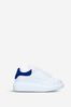 Alexander Mcqueen Kids White & Navy Leather Trainers