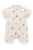 Purebaby Nautical Embroidered Neutral Polo Romper