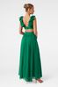 Forever New Green Selena Ruffle Shoulder Maxi Dress