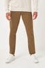 Tan Brown Straight Fit Stretch Chino Trousers