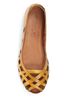 Pavers Yellow Ladies Cut Out Leather Ballerina Pumps