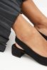 Black Suede Forever Comfort® Leather Slingback Low Block Heels