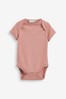 Dusky Pink Baby 5 Pack Essential Short Sleeve Bodysuits (0mths-3yrs)