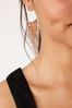 Rose Gold Tone Chainmail Fringe Hoop Earrings