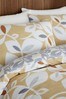Catherine Lansfield Gold Inga Leaf Duvet Cover and Pillowcase Set