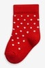 Red/Navy Baby 5 Pack Socks (0mths-2yrs)