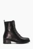 Dune London Black Prestone Cleated Sole Lace-Up Hiker Boots