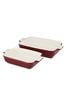 Barbury and Oak Set of 2 Red Rectangular Oven Dishes