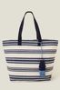 AccessorizeBlueStripeBeachToteBag