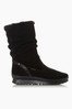 Dune London Black Suede Water Resistant Faux Fur Boots
