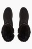 Dune London Black Suede Water Resistant Faux Fur Boots