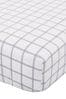 Catherine Lansfield White Brushed Cotton Tartan Check Fitted Sheet