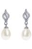 Ivory & Co Rhodiium Lisbon Crystal and Pearl Romantic Earrings
