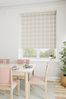 Blush Pink Cosy Check Made To Measure Roller Blind