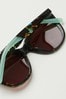 Oliver Bonas Rome Green Tortoiseshell Effect Cat Eye Acetate Sunglasses