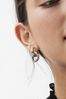 Silver Tone Pavé Chunky Interlink Hoop Earrings